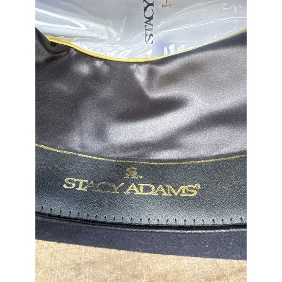 Stacy Adams Men's Large Fedora Hat Black Color 100% Wool With Feather On Side - Picture 12 of 13